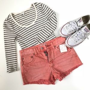 Free people • uptown denim shorts in poppy